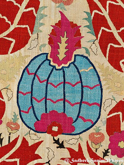 Embroidered pomegranate abundance, 18th C Ottoman