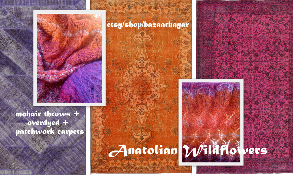 Anatolian Wildflowers Handknit Mohair Throw